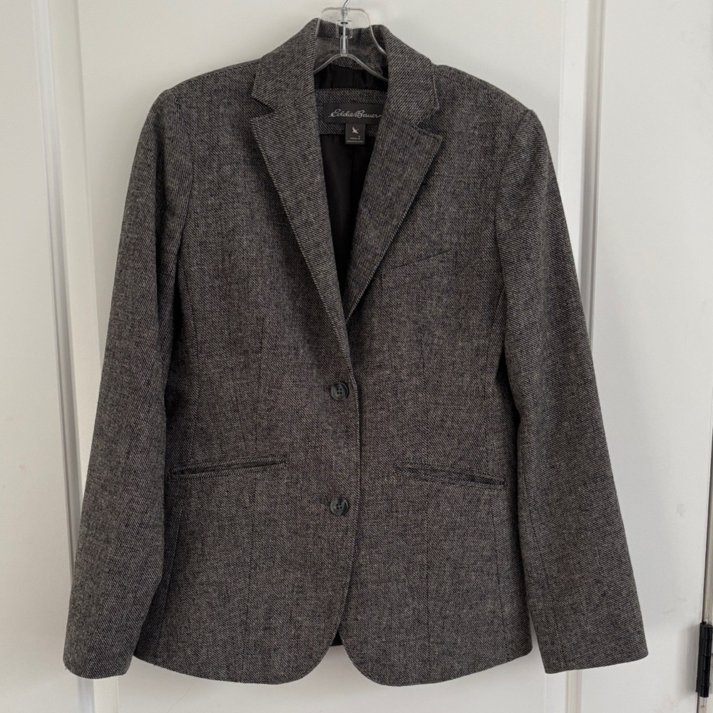 Eddie Bauer Women’s Wool Blend Blazer Size 2 Office Work Interview Minimalist